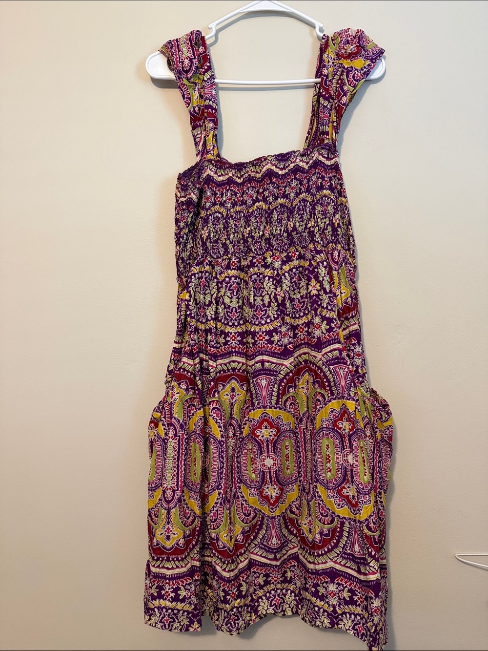 Bohemian Printed Purple Sundress with Pockets NWOT size 4